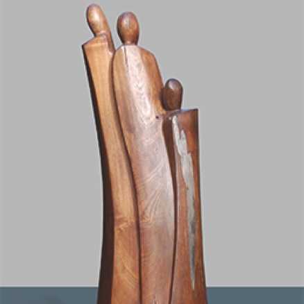 Humanescence XXVI - Sculpture en figuier et plomb - Auteur G.L VOYER